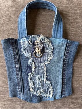 Distressed Blue Denim for Dog Fashionable Walk.